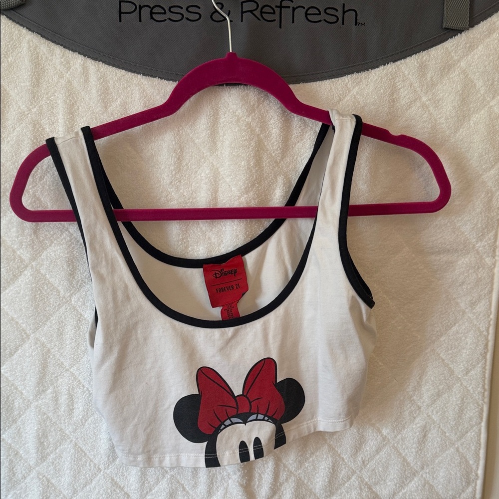 Disney Minnie Mouse White and Black Tank Top